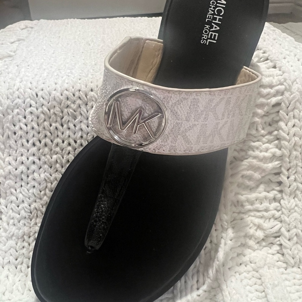 Michael Kors White and Black Sandals